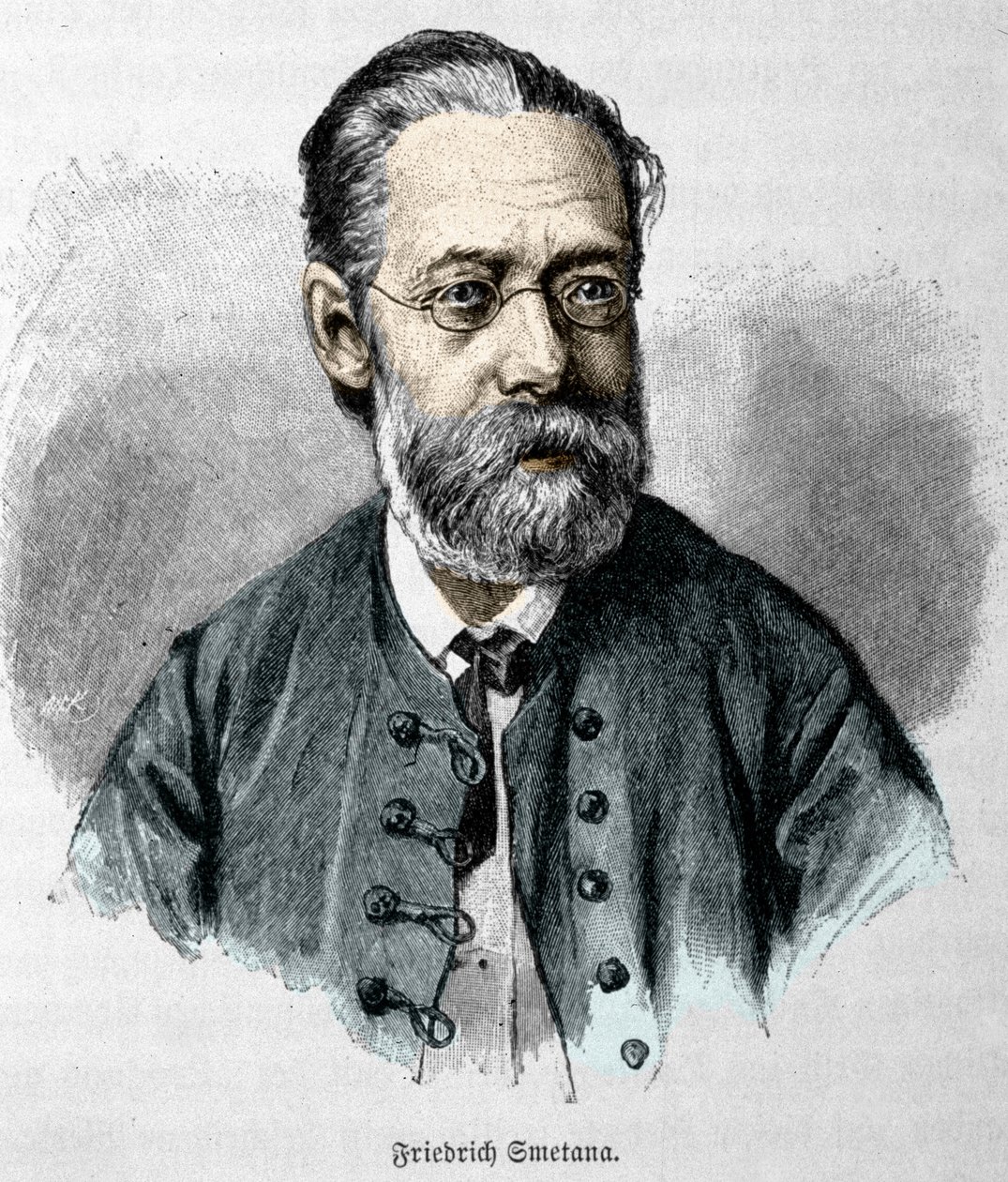 portrett av Bedrich Smetana (1824-1884), tsjekkisk komponist og pianist. av Unknown artist