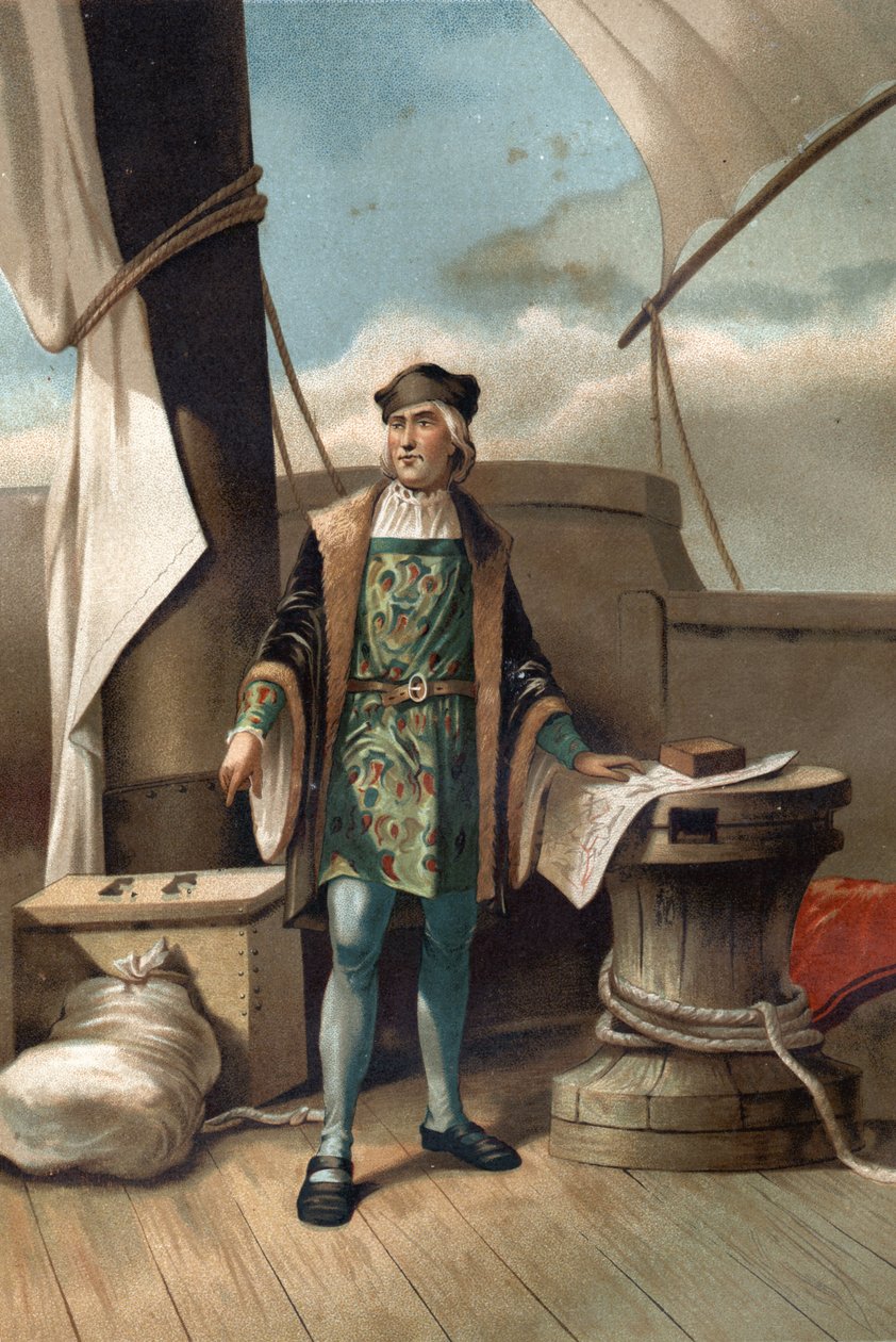 portrett av Christopher Columbus på italiensk Cristoforo Colombo Navigator av genovesisk opprinnelse (Genova av Unknown artist