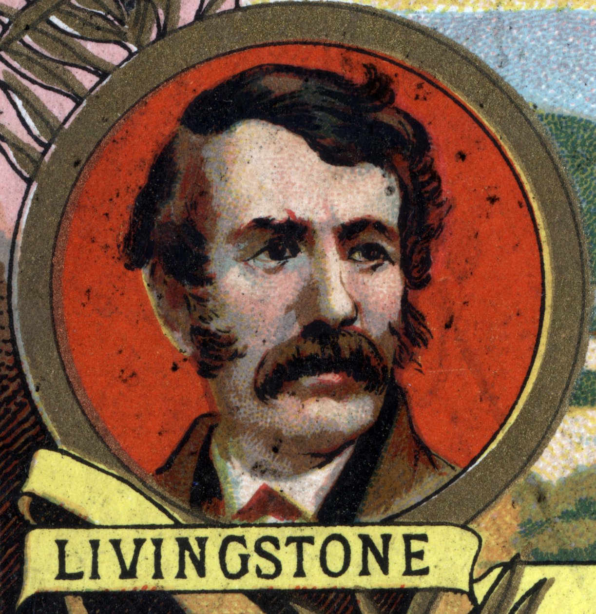 portrett av David Livingstone (1813-1873) skotsk misjonær og oppdagelsesreisende. Kromolitografi på slutten av 1800-tallet. av Unknown artist
