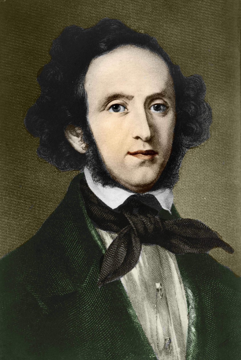 portrett av Felix Mendelssohn - Bartholdy. Tysk komponist (1809 til 1847). av Unknown artist