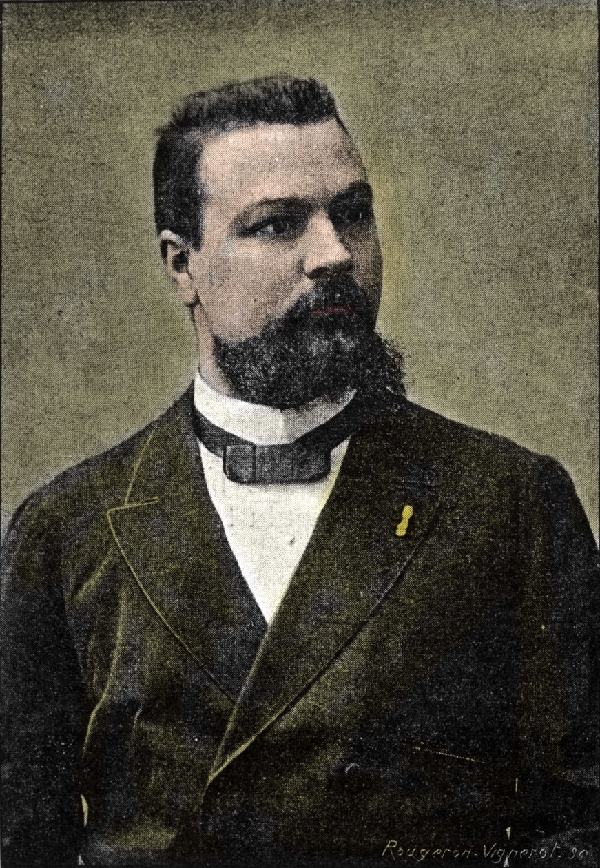 portrett av Gerard Encausse, kjent som Papus-okkultist, medgründer av Martinistordenen (1865-1916). av Unknown artist