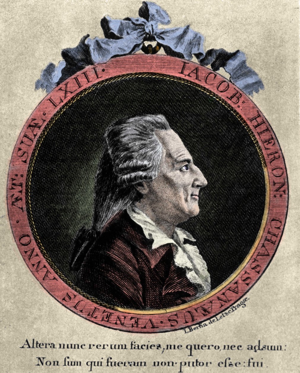 portrett av Giovanni Giacomo Casanova (1725-1798), italiensk eventyrer og forfatter. portrett av Johann Berka fra "" Icosameron eller History of Edward and Elizabeth som tilbringer åttien år med Megamicres, innfødte innbyggere i Protocosm i mellomtiden av Unknown artist