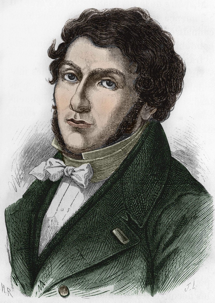 portrett av Jean François (Jean-Francois) Champollion kalt Champollion den unge franske egyptologen (1790 til 1832). av Unknown artist