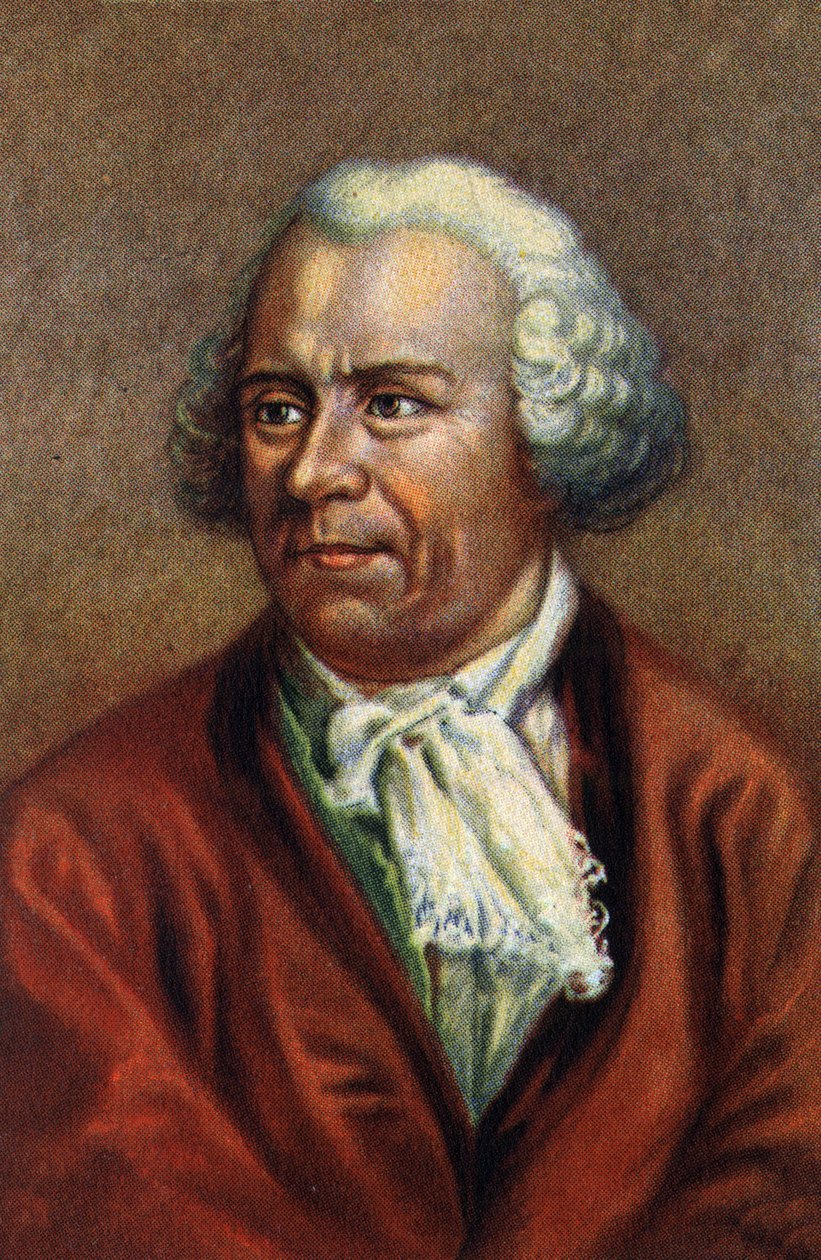 Portrett av den sveitsiske matematikeren Leonhard Euler. av Unknown Artist