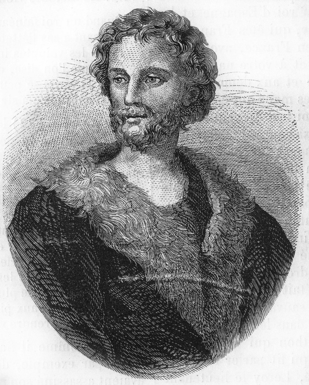 portrett av Mathurin Régnier. Fransk poet (1573 til 1613) Gravering av 1866. av Unknown artist