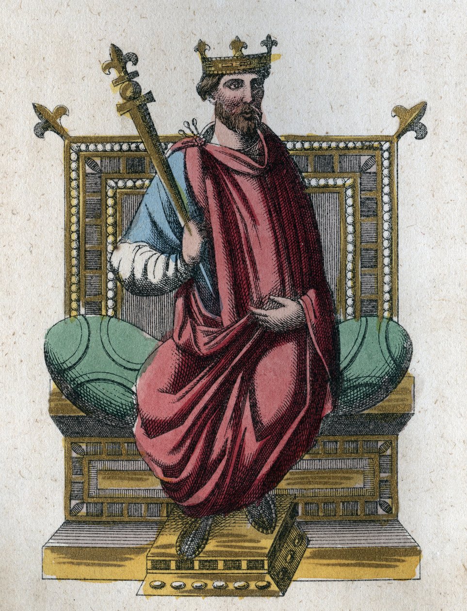 portrait of Otto I also known as Otto the Great (912-973) Holy Roman Emperor (Otto I of the Holy Empire Otton the Great) (Ottone I di Sassonia, detto Ottone il Grande) - engraving from “” Usi e Costumi di Tutti i i Popoli dell