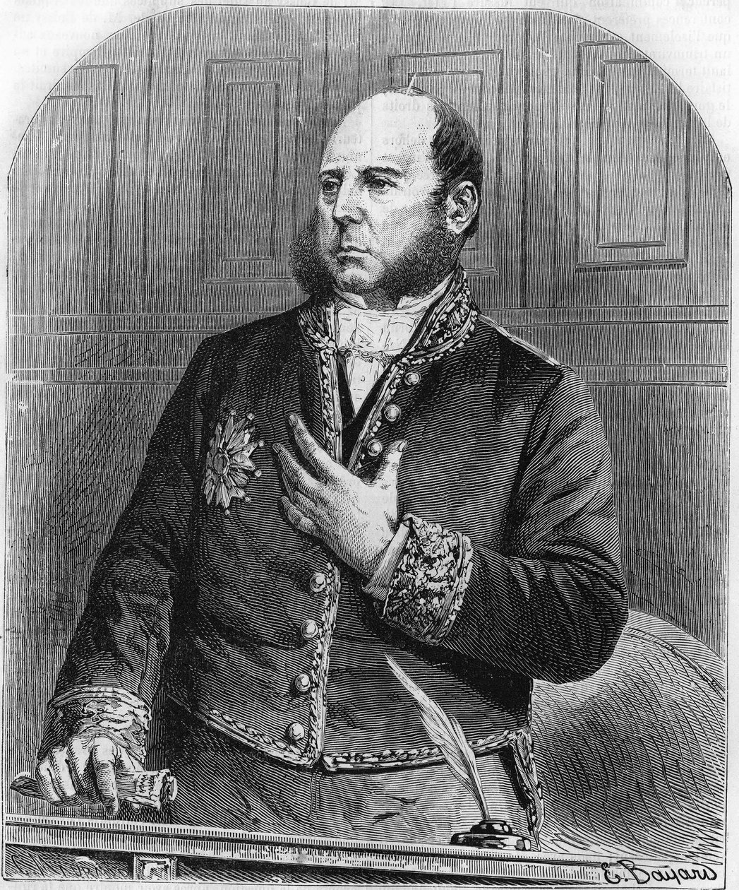 portrett av Pierre Jules Baroche i lovgivende forsamling i 1861. Fransk politiker (1802 til 1870). av Unknown artist