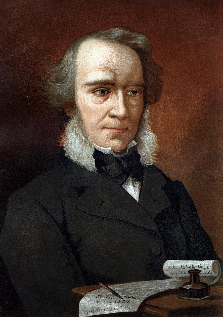 portrett av Richard Cobden. Britisk økonom og politiker (1804 til 1865). etter «Science and its Men av Louis Figuier» Barcelona 1881 av Unknown artist