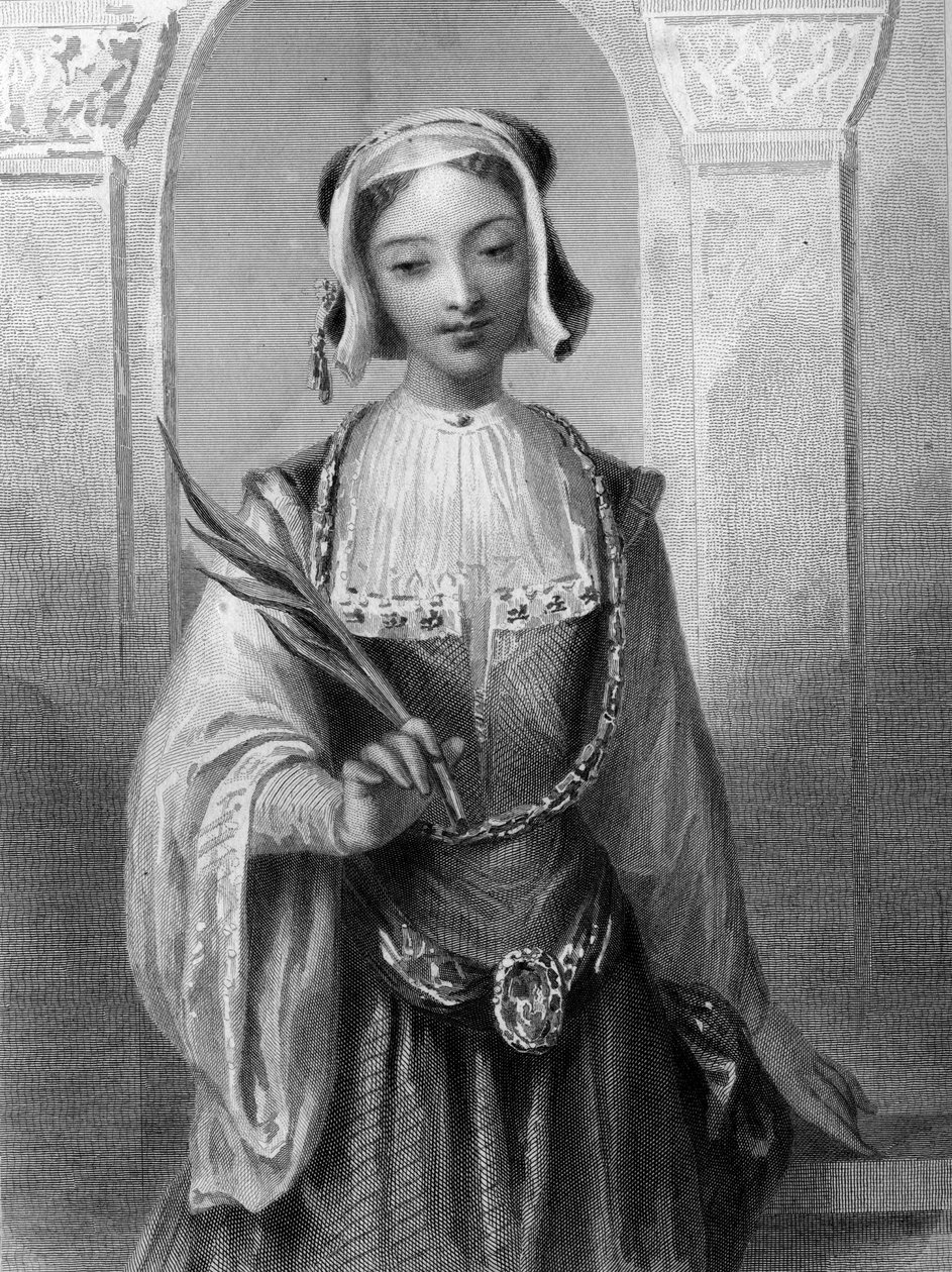 portrait of Saint Justine, virgin and martyrdom of Antioch. av Unknown artist