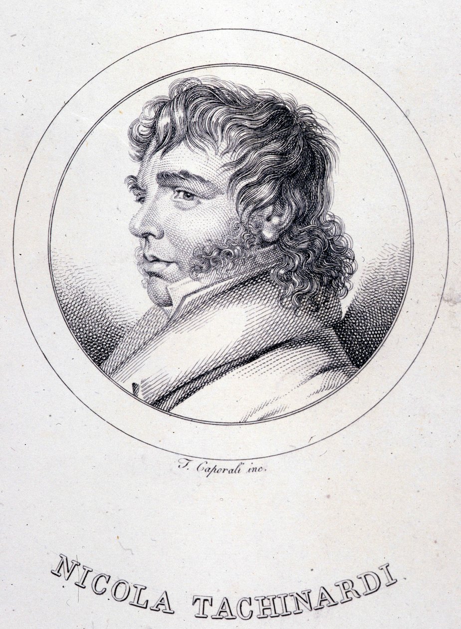 portrett av den italienske tenoren Tachinardi (Nicola Tacchinardi) (Livorno av Unknown artist