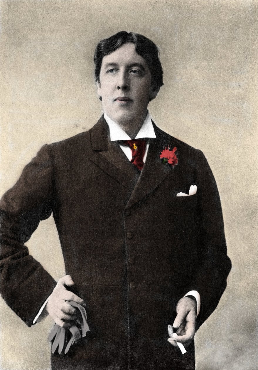 portrett av forfatteren Oscar Wilde. 1800-talls fotografi av Unknown artist