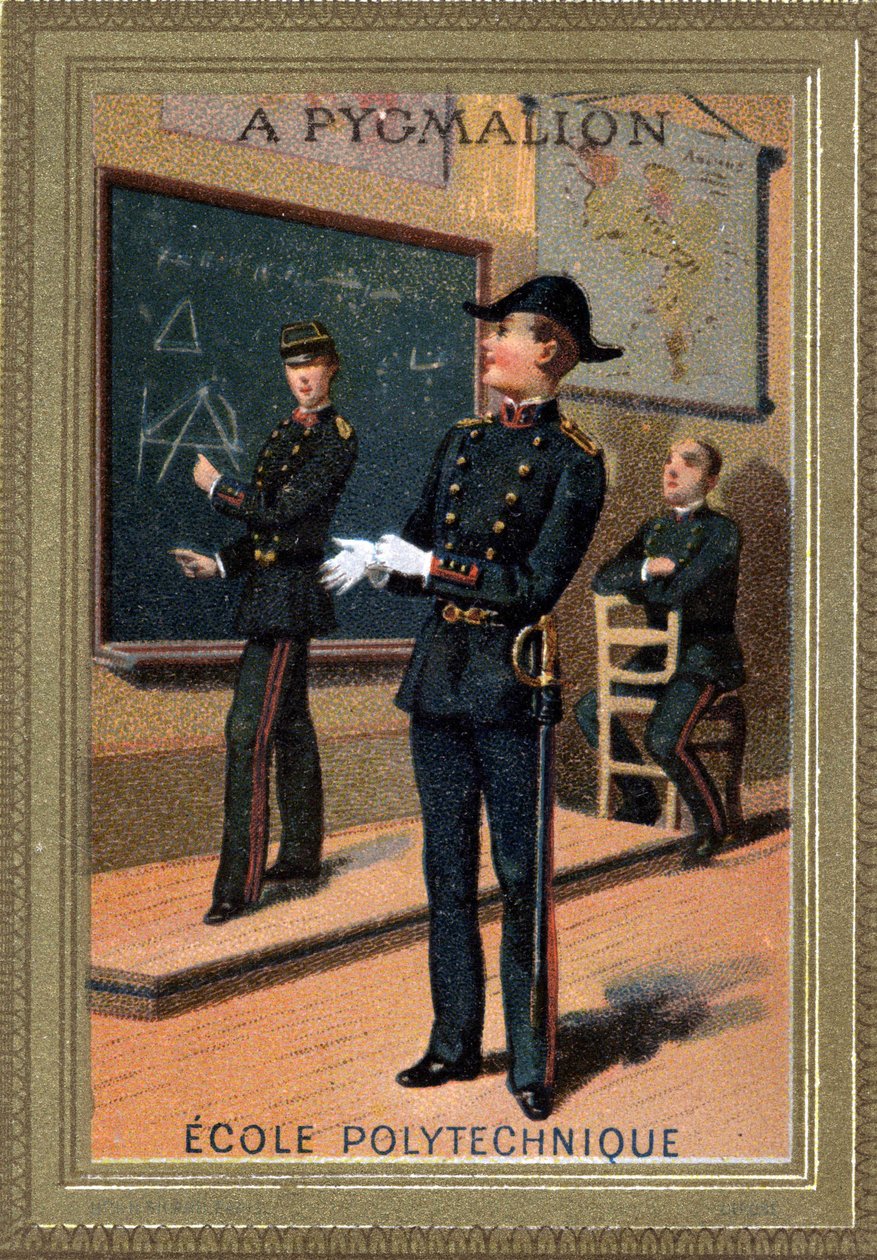 students of the Ecole Polytechnique. Chromolithography. End of the 19th century. av Unknown artist