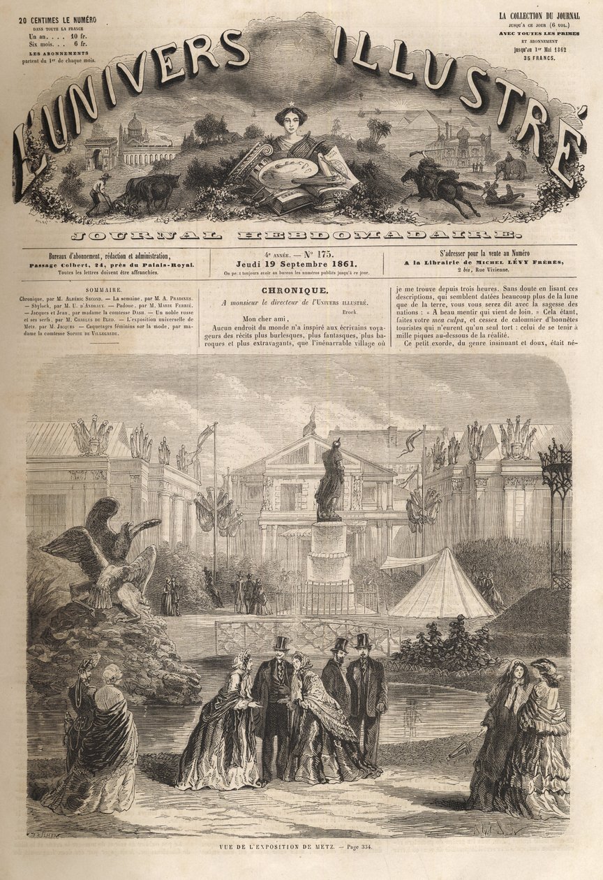 the International Exhibition of 1861 in Metz - The World Exposition of Metz - the world famous of 1861 av Unknown artist