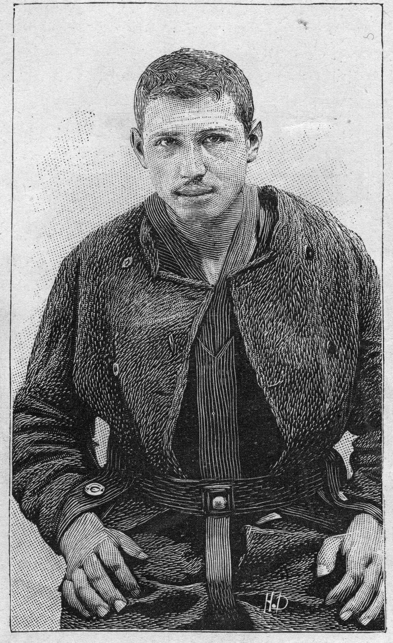 den anarkistiske Caserio Santo-morderen til president Sadi Carnot (1837-1894). av Unknown artist