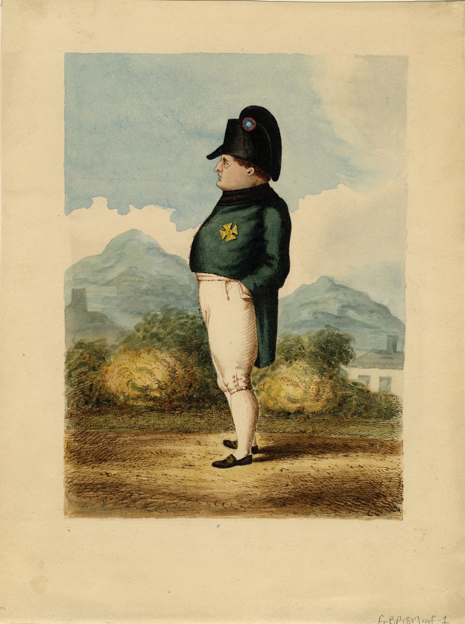Napoleon Bonaparte på øya Saint Helena, 1817 av Unknown artillery officer
