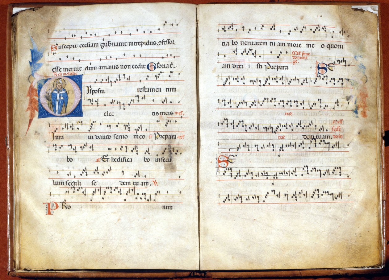 Missal fra 1300-tallet fra ambrosisk liturgi. Arkiv over kapittelet til St. Ambrose, Milano av Unknown artist