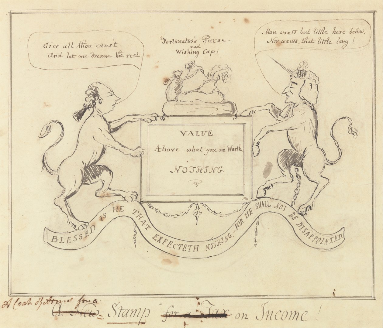 Et våpenskjold for et stempel på inntekt av Unknown artist