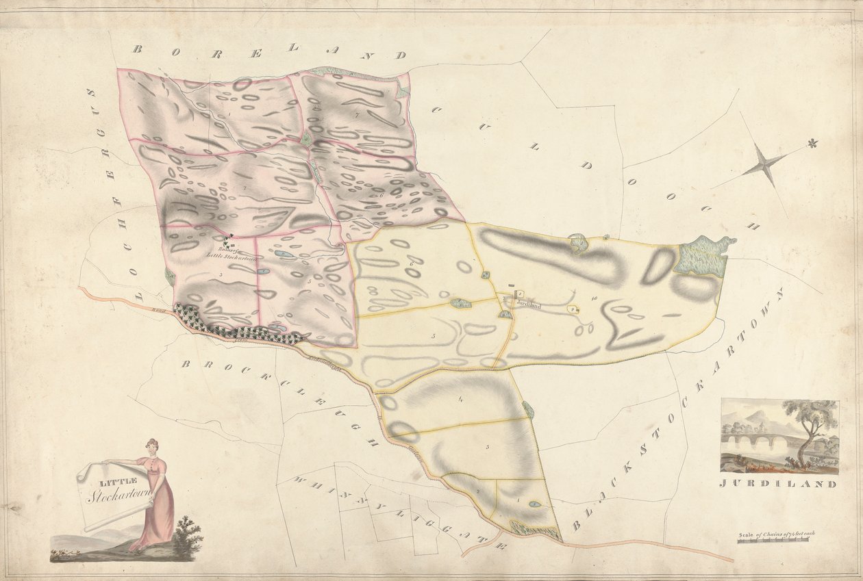 En samling av undersøkelser av skotske eiendommer til jarlen av Selkirk: Little Stockartown og Jurdiland av Unknown artist