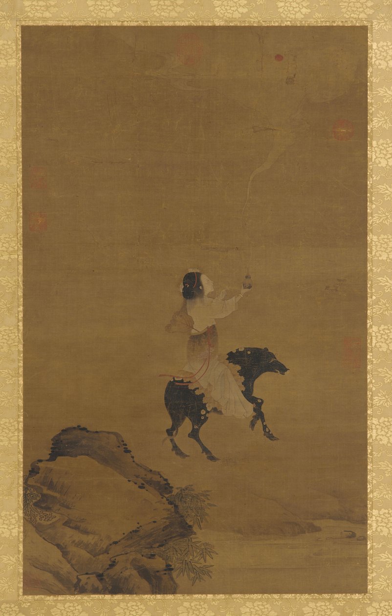 En udødelig kvinne på et svin av Unknown artist