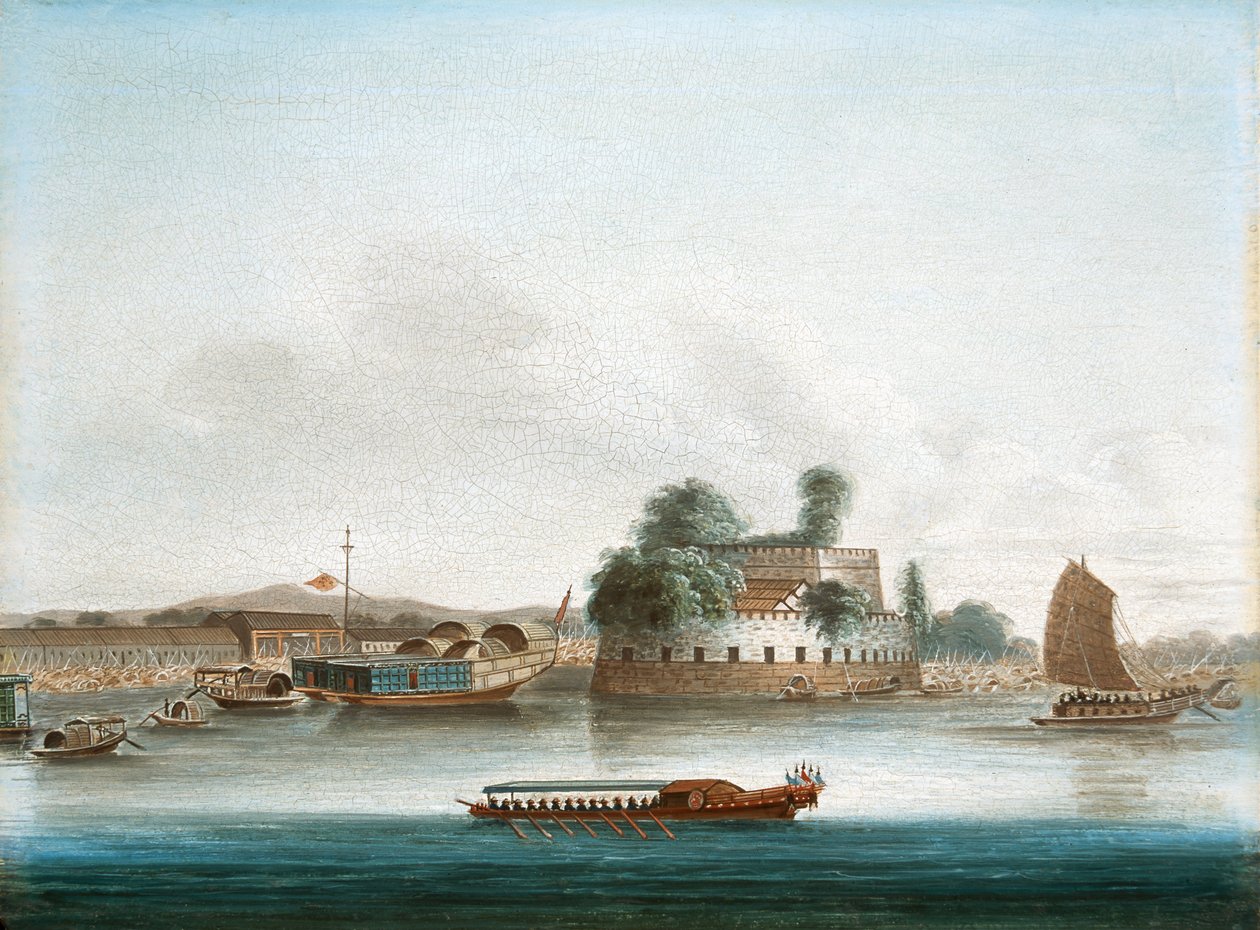Et fort ved Canton River av Unknown artist