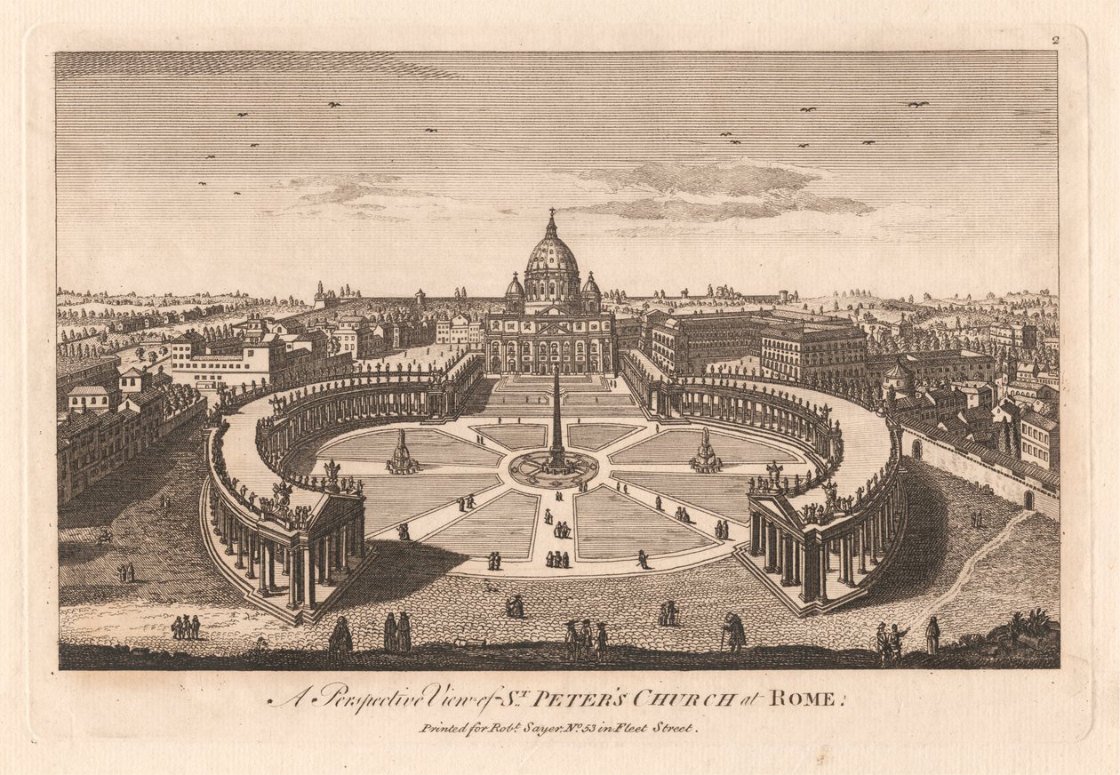 Et perspektivbilde av St. Peters kirke i Roma av Unknown artist