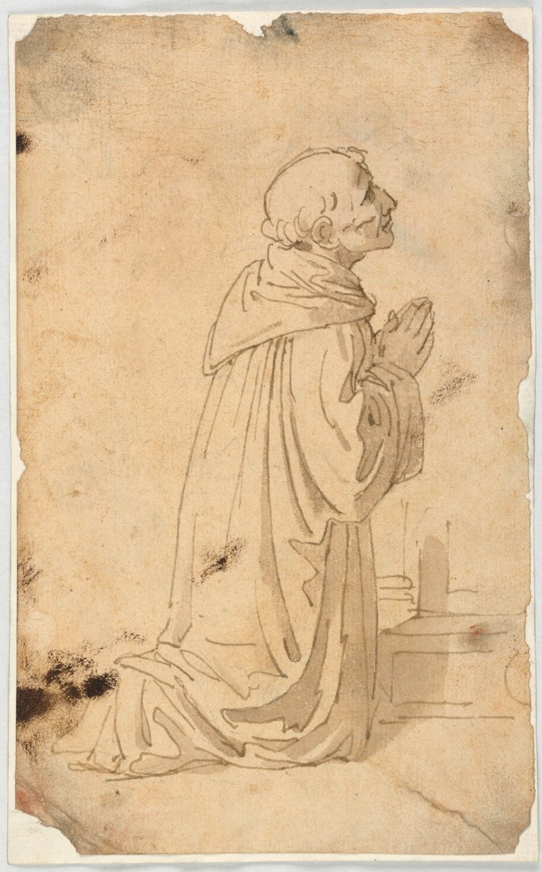 En bedende munk av Unknown artist