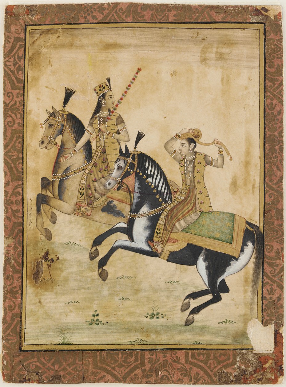 En prins og prinsesse til hest av Unknown artist