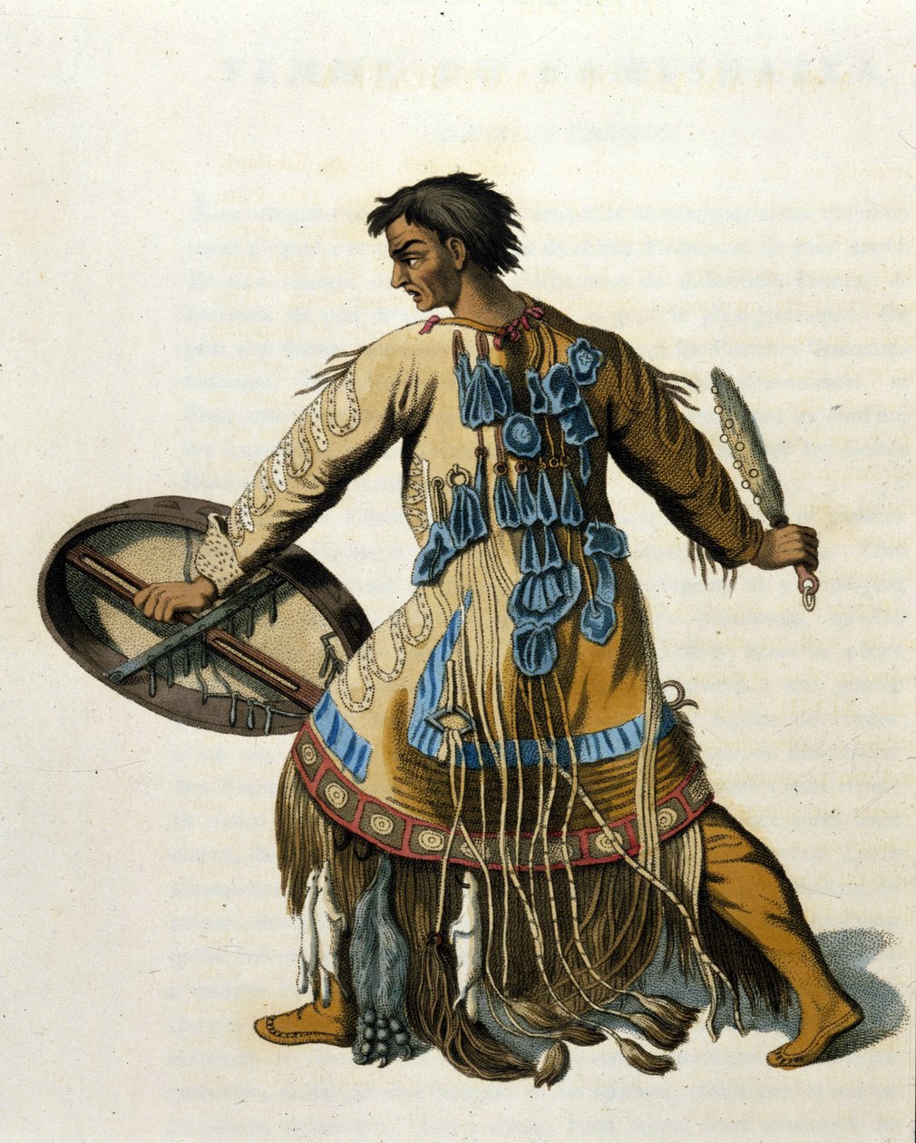 En sibirsk sjaman. 1800-talls gravering. av Unknown artist