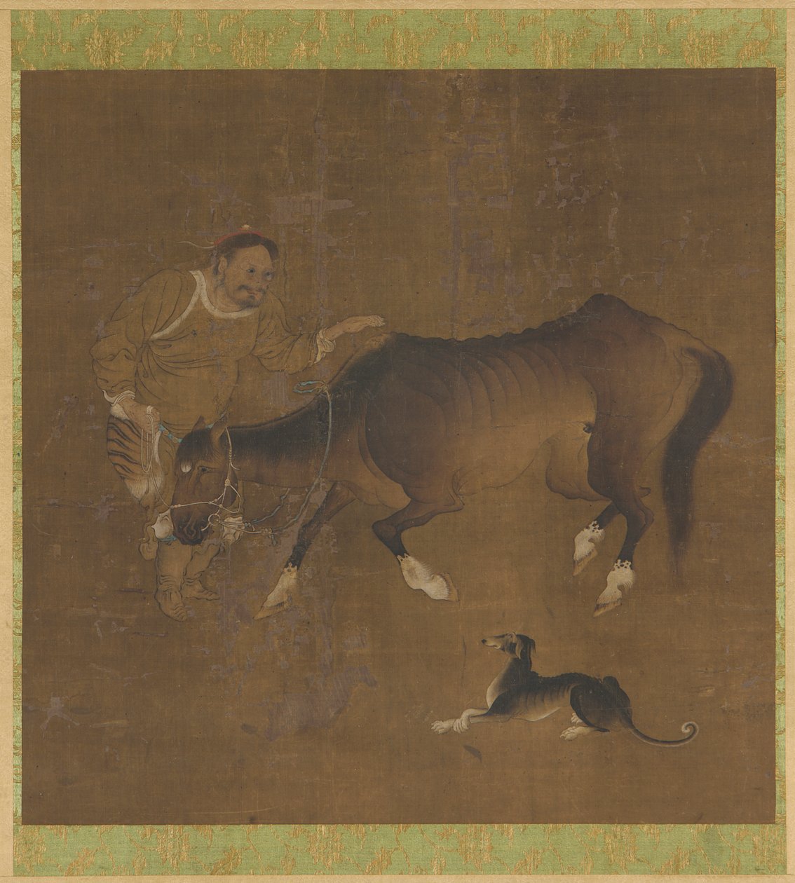 En tartar, en avmagret hest og en hund av Unknown artist