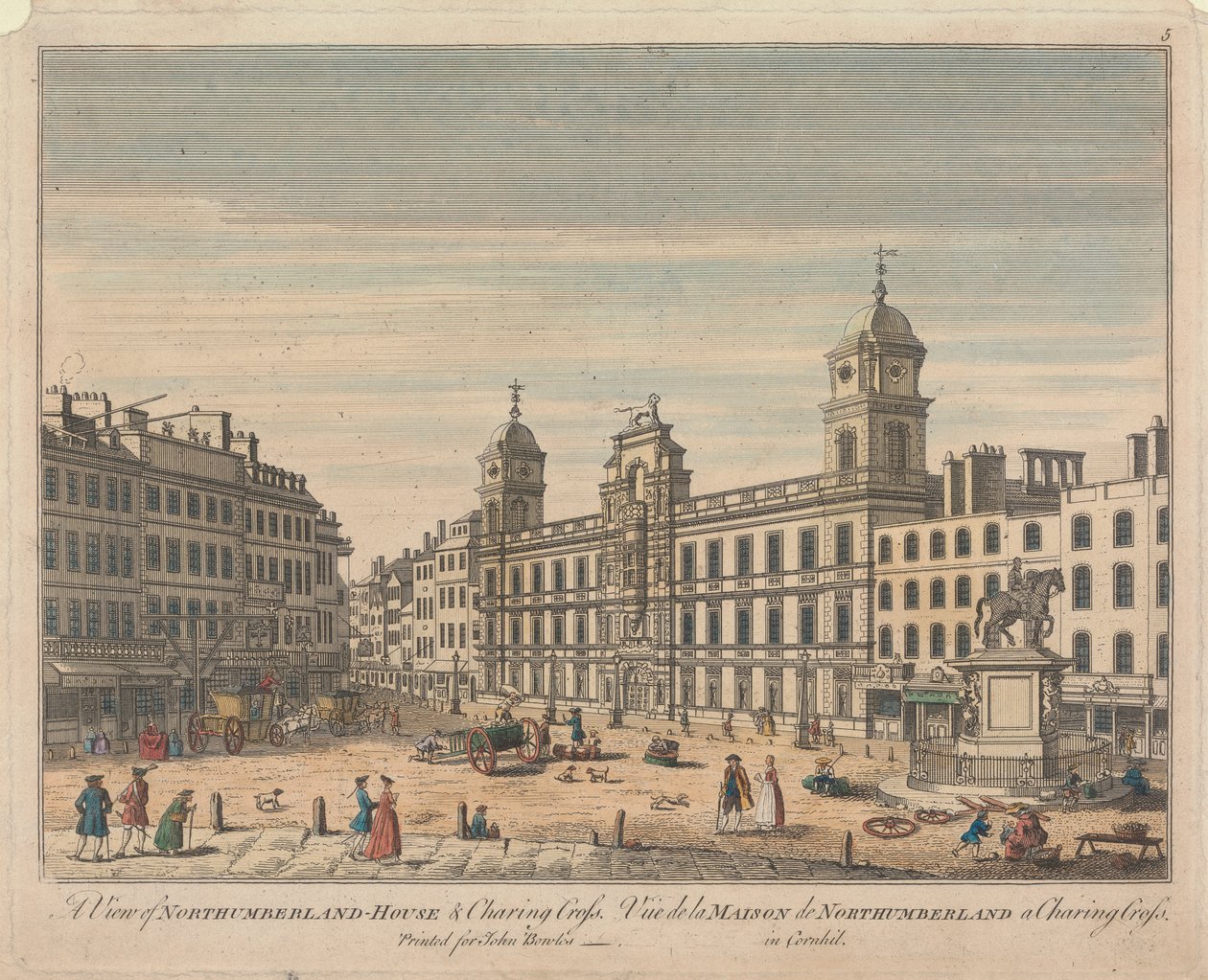 Utsikt over Northumberland House og Charing Cross av Unknown artist