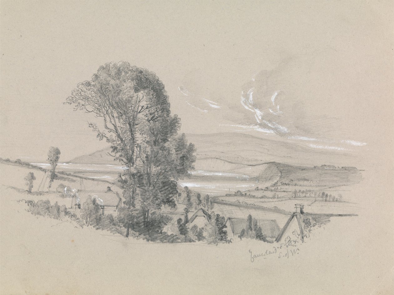 Utsikt over Yaverland, Isle of Wight av Unknown artist