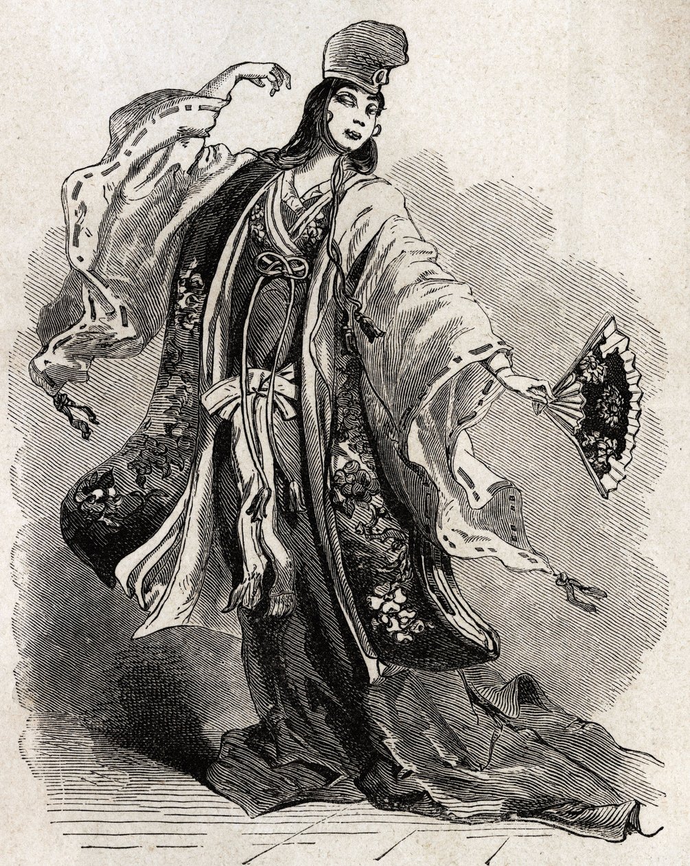 En danser ved hoffet i Kamakura, en by som Shogun Minamoto no Yorimoto (1147-1199) valgte som sin hovedstad i en tid da dens politiske makt oversteg Mikados (keiseren av Japan), og skapte en ny politisk, økonomisk og kunstnerisk sentrum på Pac av Unknown artist