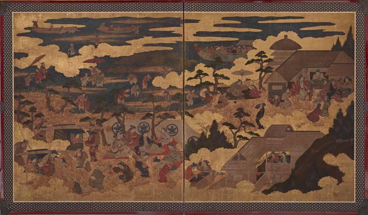 En festival ved Sumiyoshi-helligdommen av Unknown artist