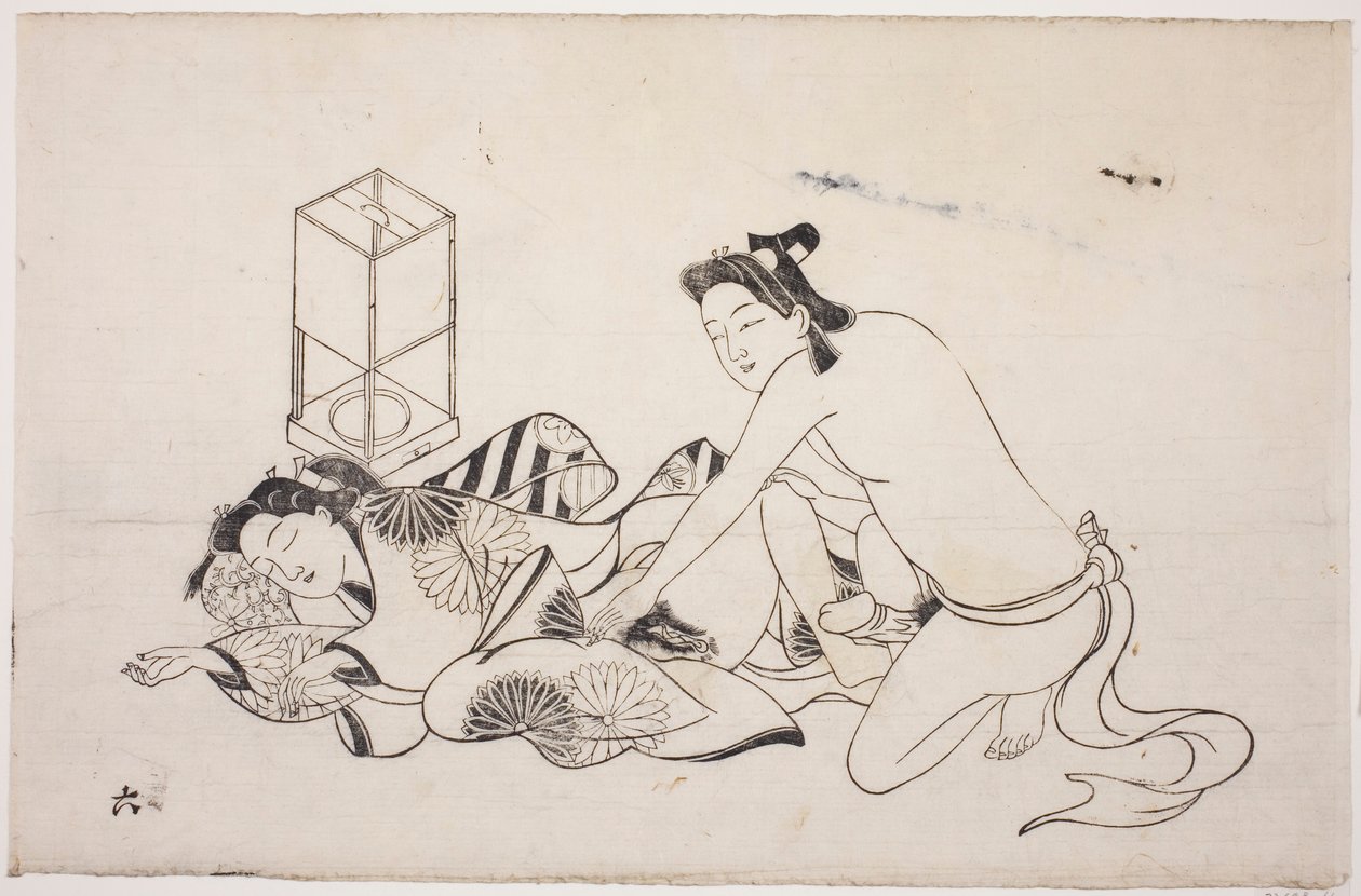 Et ark fra et shunga-album av Unknown artist