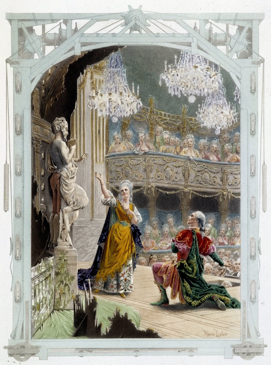 Skuespillere på en teaterscene - i "" En kvinne av kvalitet i århundret går"" av Unknown artist