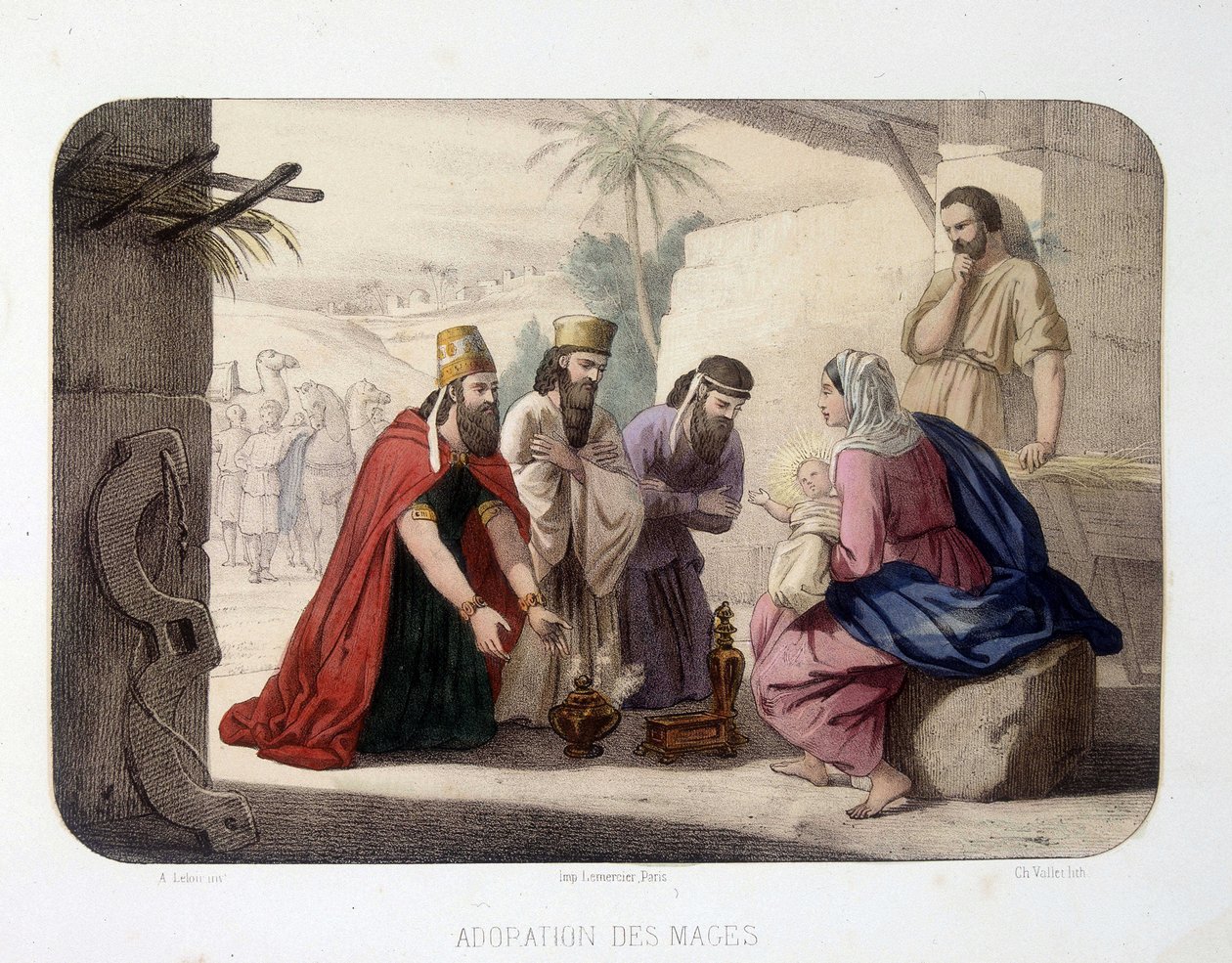 Tilbedelse av magiene (ofre til Kristus, Jomfru Maria og Josef) av Unknown artist