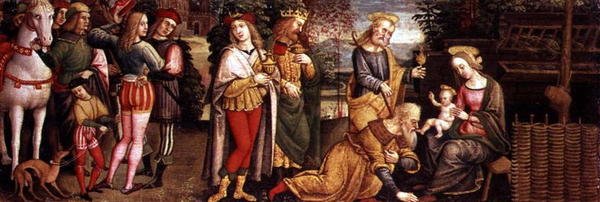 Adoration of the Magi (olje på panel) av Unknown artist