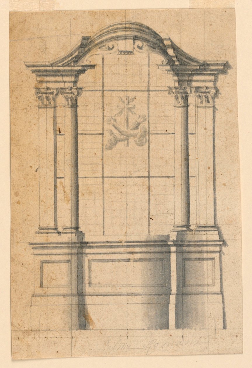 Aedicule med våpenskjold av Unknown artist