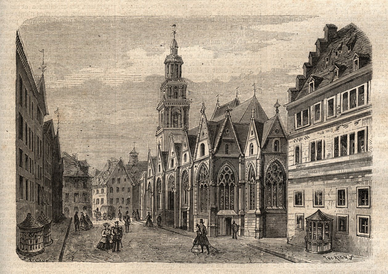 Aegidienkirche (Hannover) Germany - Hanover the Aegidien Church, destroyed during World War II - Hanover - The Aegidienkirche - engraving in “” Illustrous People