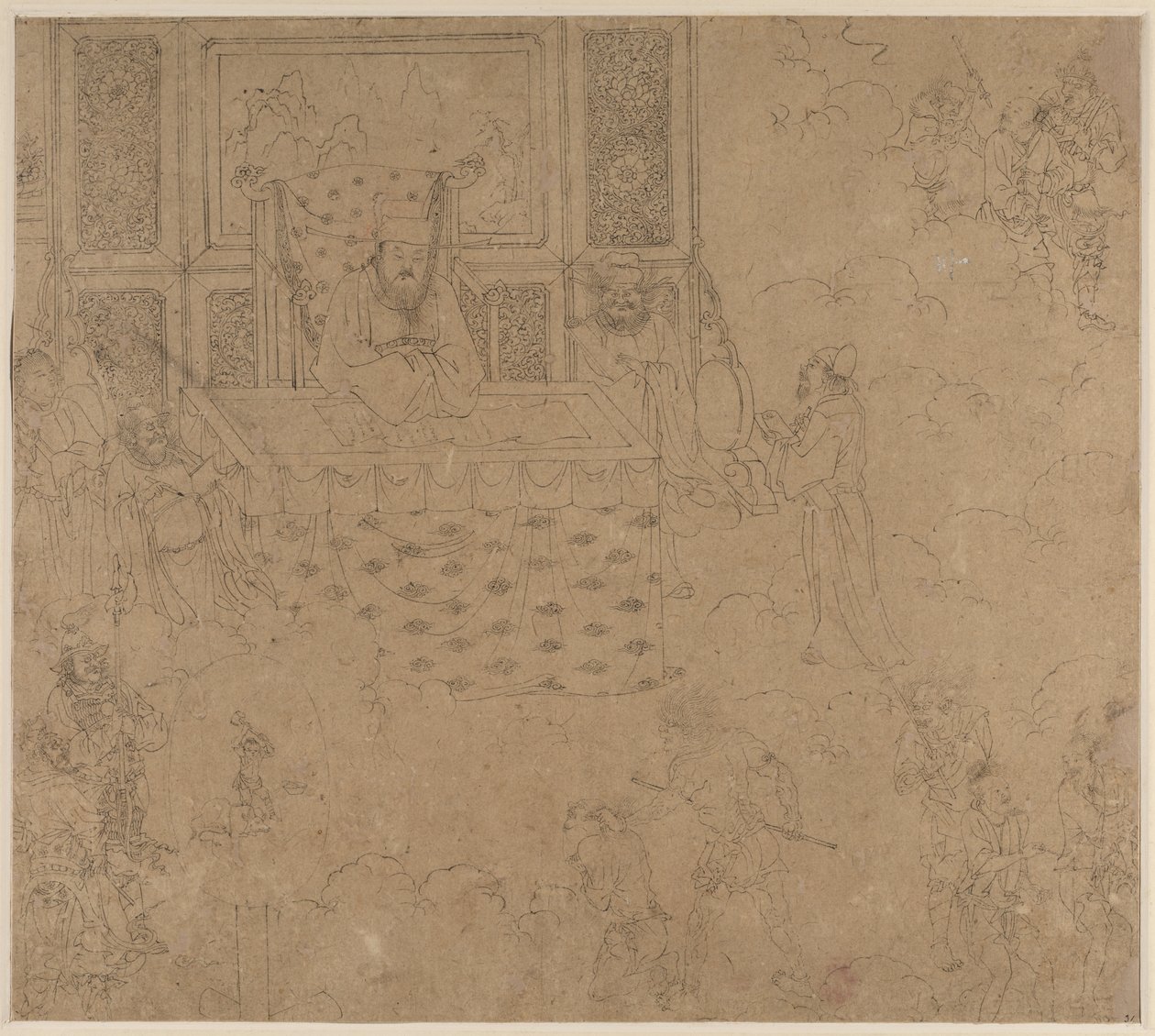Album of Daoist and Buddhist Themes: Kings of Hells: Leaf 31   1310633   no       norwegian Successfully Translated  Original: Buste van een jonge vrouw met een strik in het haar Tête de femme Translat: Buste van een jonge vrouw met een strik in het haar T av Unknown artist