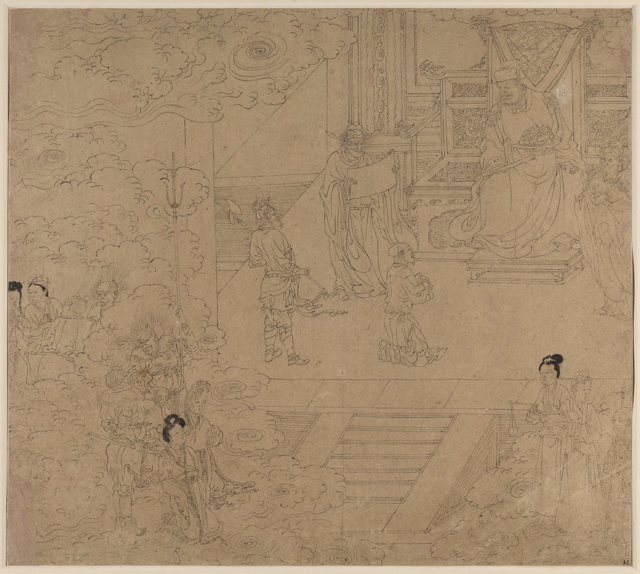 Album med daoistiske og buddhistiske temaer: Kings of Hells: Leaf 32 av Unknown artist
