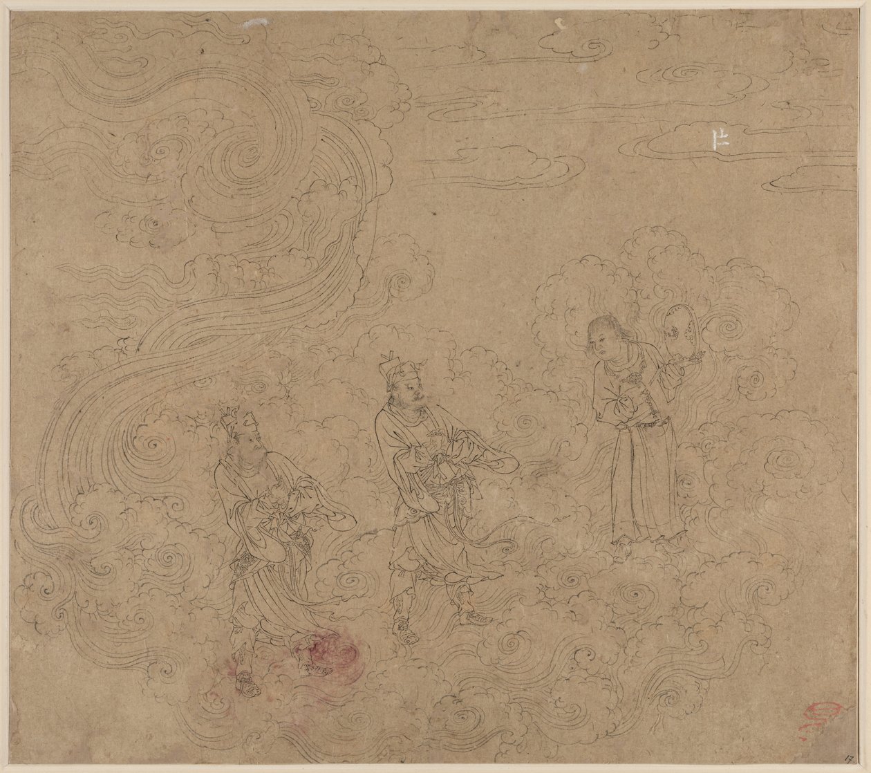 Album med daoistiske og buddhistiske temaer: Procession of Daoist Deities: Leaf 17 av Unknown artist