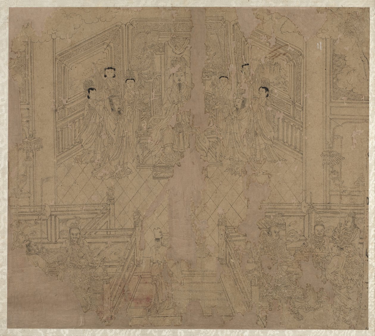 Album med daoistiske og buddhistiske temaer: Procession of Daoist Deities: Leaf 2 av Unknown artist