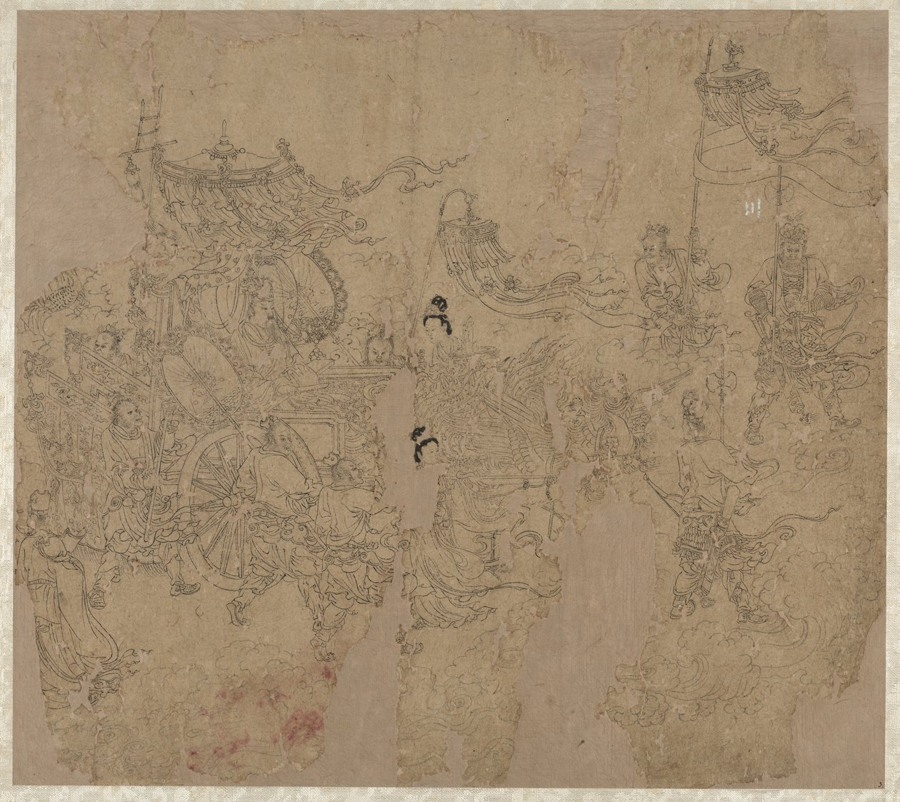 Album med daoistiske og buddhistiske temaer: Procession of Daoist Deities: Leaf 3 av Unknown artist