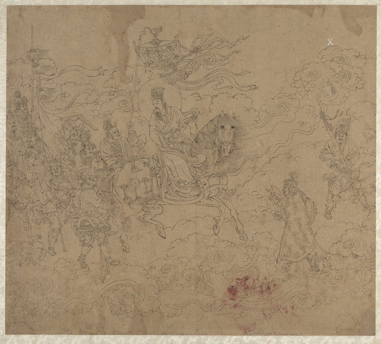 Album med daoistiske og buddhistiske temaer: Procession of Daoist Deities: Leaf 4 av Unknown artist