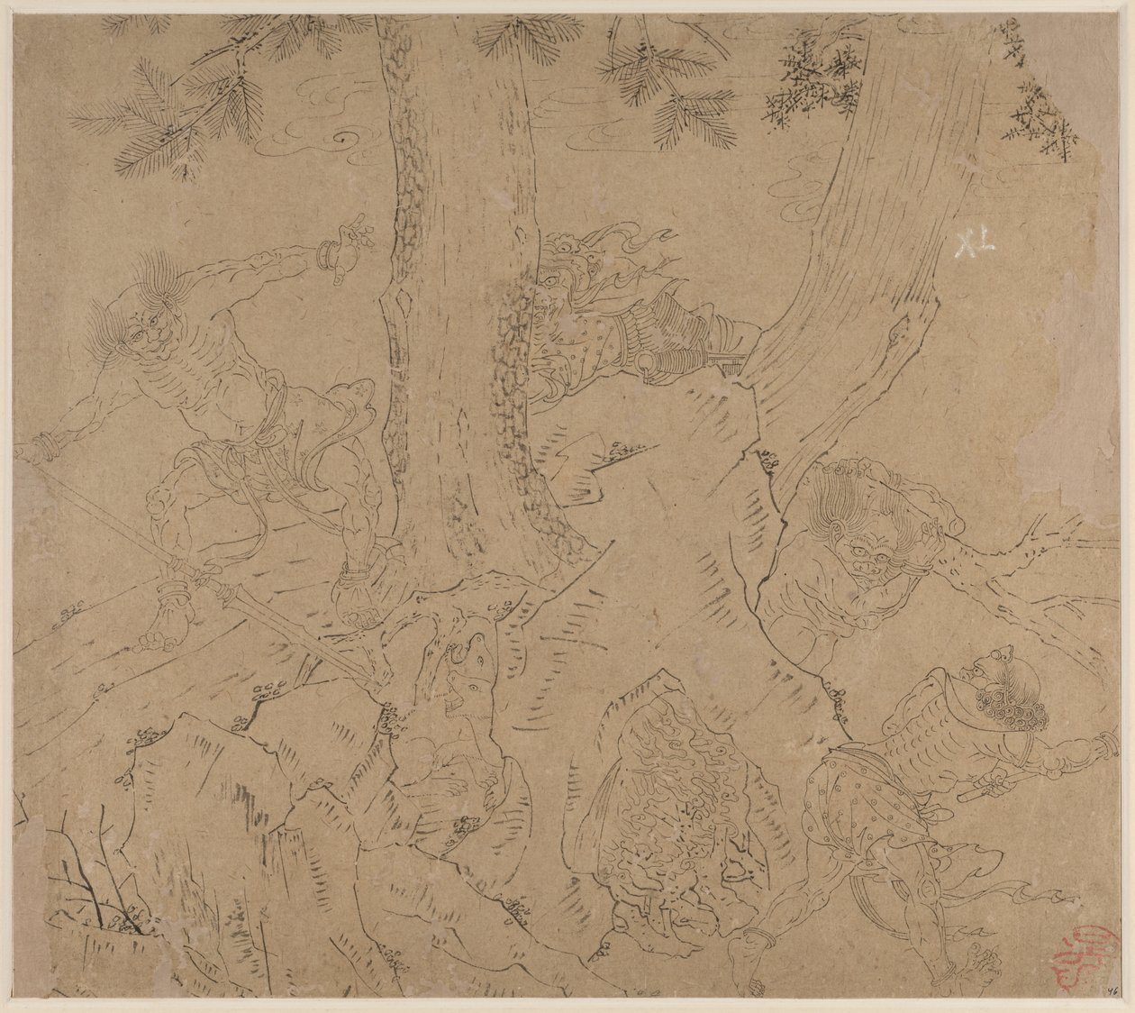 Album med daoistiske og buddhistiske temaer: Search the Mountain: Leaf 46 av Unknown artist