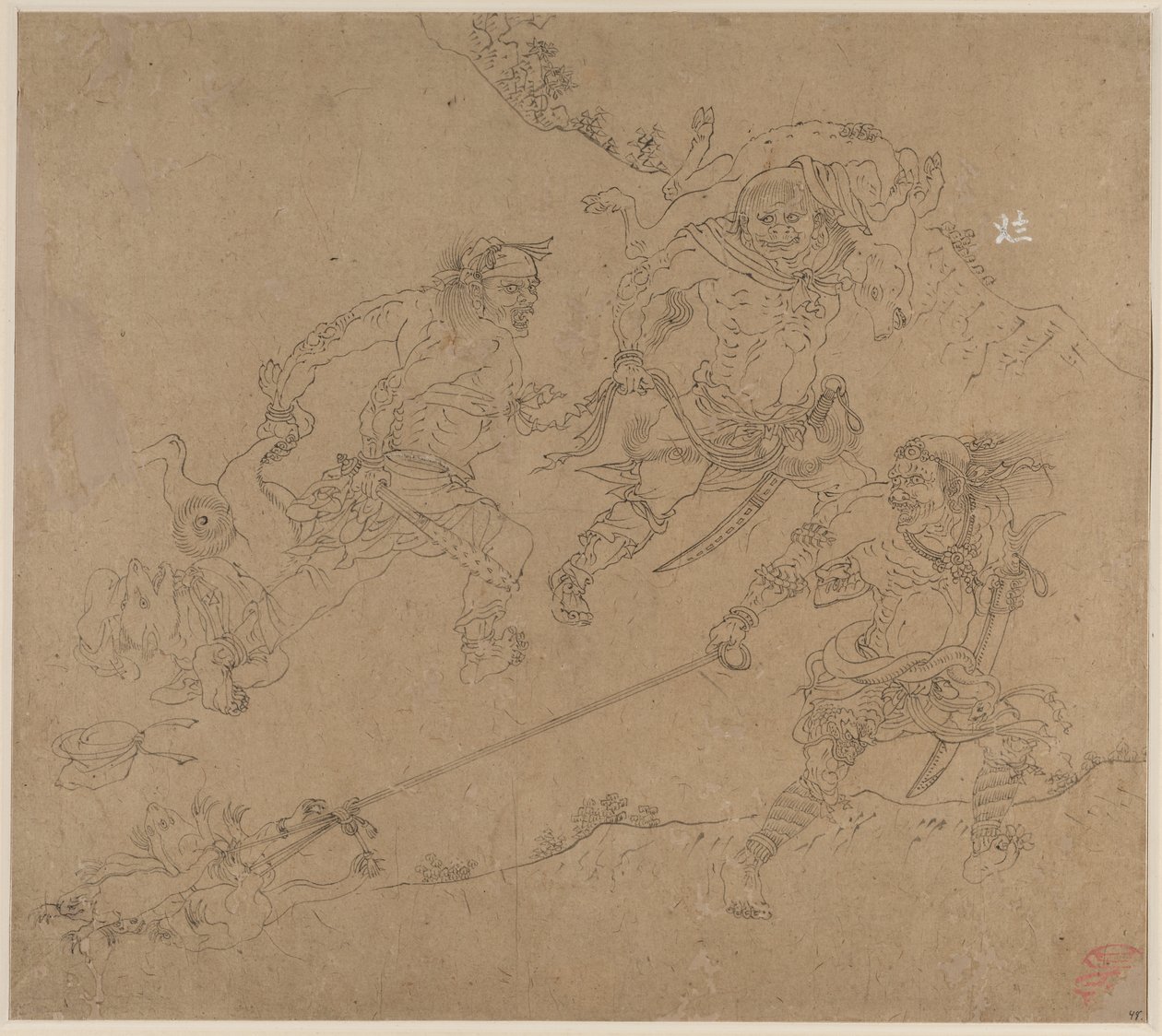 Album med daoistiske og buddhistiske temaer: Search the Mountain: Leaf 48 av Unknown artist