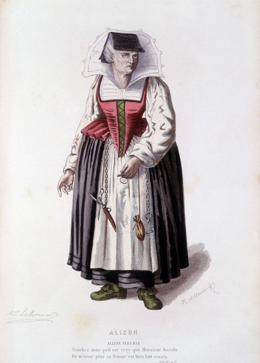 Alizon Fleurie i "Alizon"" (av JC Discret), i "" fransk teater på 1500- og 1600-tallet før Moliere"" av Edouard Fournier av Unknown artist