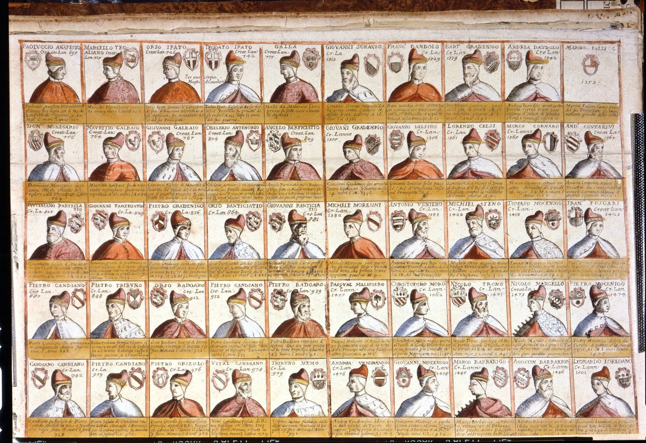Alle dogene i Venezia til 1501. Bibl. Marciana. Venezia av Unknown artist