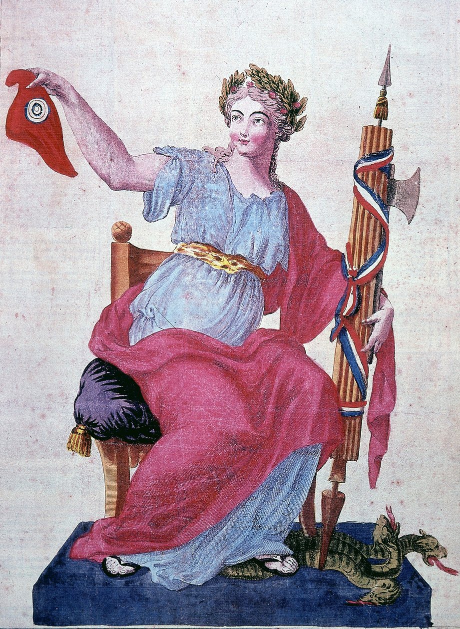 Allegori om republikken og friheten til den frygiske hetten av Unknown artist